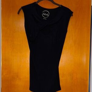 INC International Concepts Black Sheath Mini Dress Cowl Neck Sleeveless